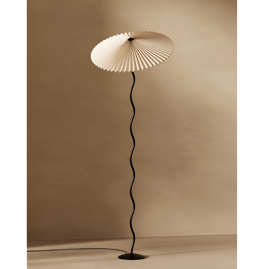 Plisseret Bølget Gulvlampe - Minimalistisk