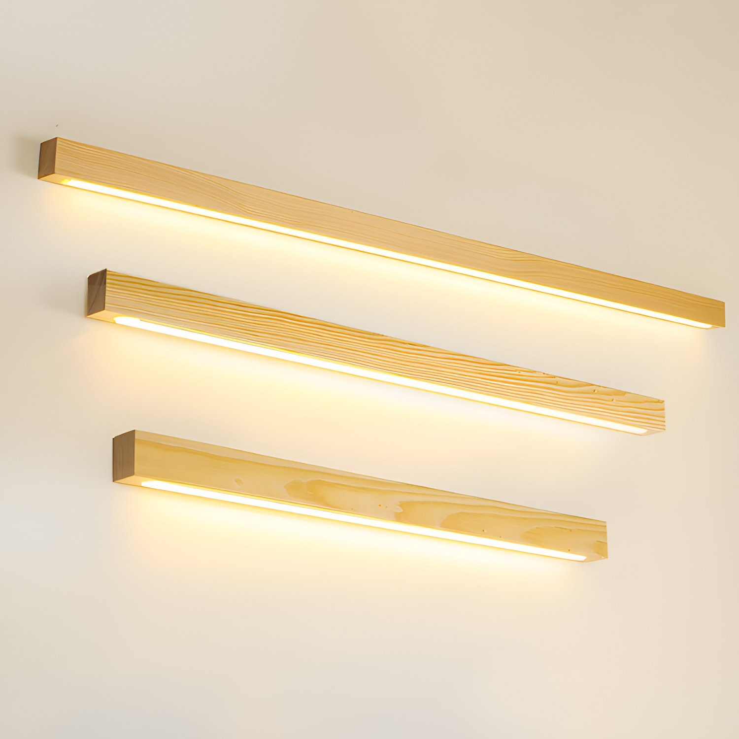 Lineær Træ Geometrisk Væglampe - Minimalistisk