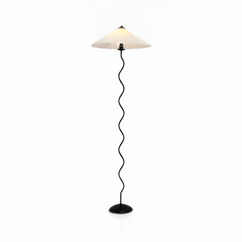 Plisseret Bølget Gulvlampe - Minimalistisk