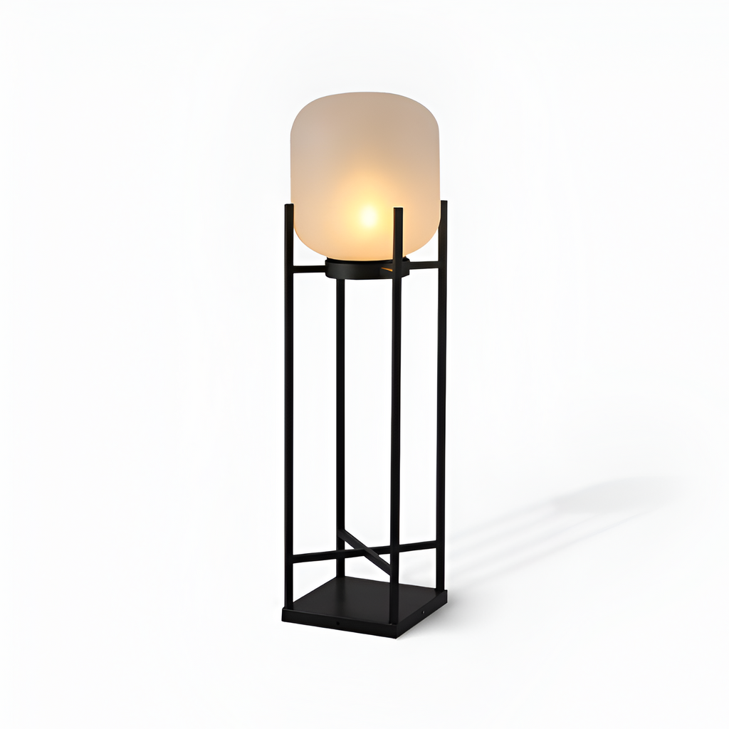 Geometrisk Industriel Solcelle Gulvlampe - Minimalistisk