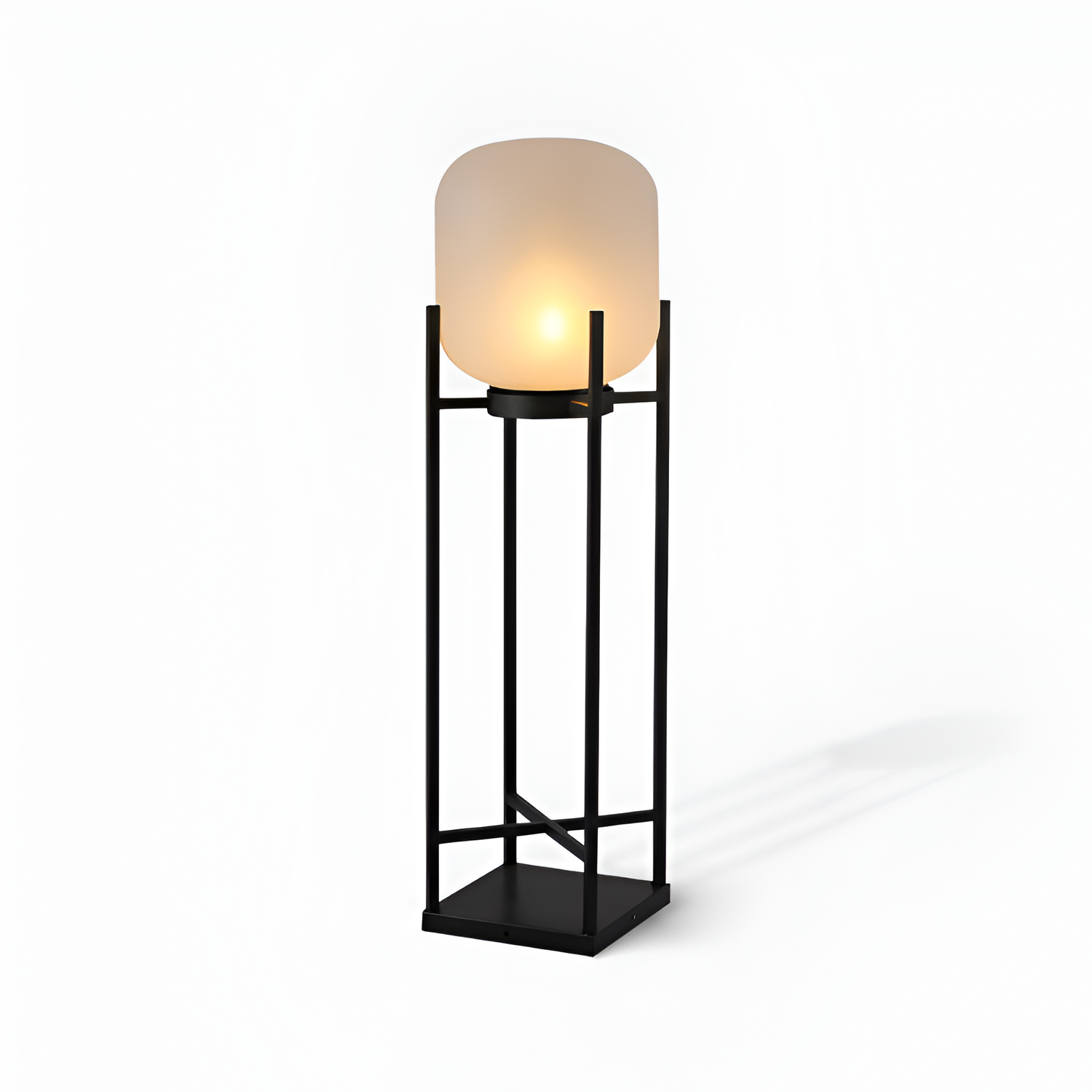 Geometrisk Industriel Solcelle Gulvlampe - Minimalistisk