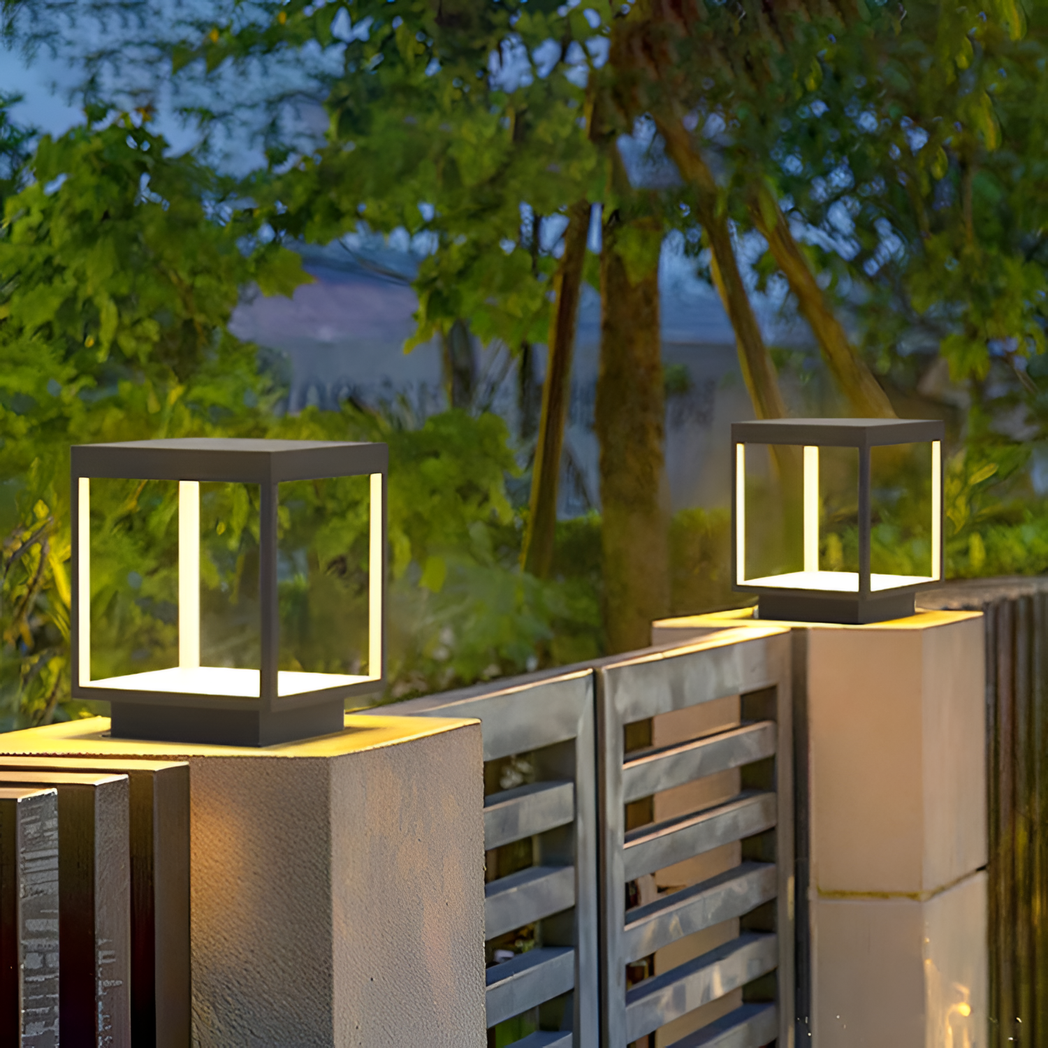 Geometrisk Solcellelampe til Udendørsbrug - Minimalistisk