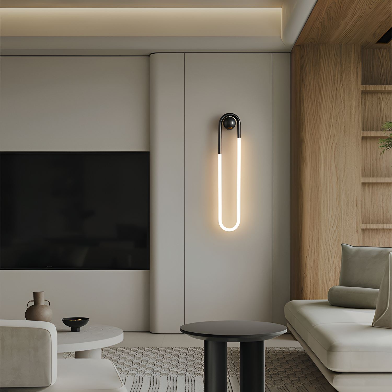 Geometrisk Slank Loop Væglampe - Minimalistisk