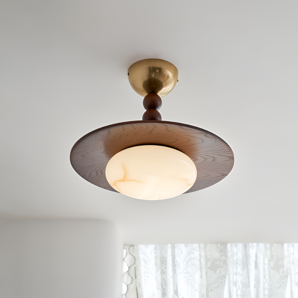 Skulpturel Alabast Loftlampe - Moderne