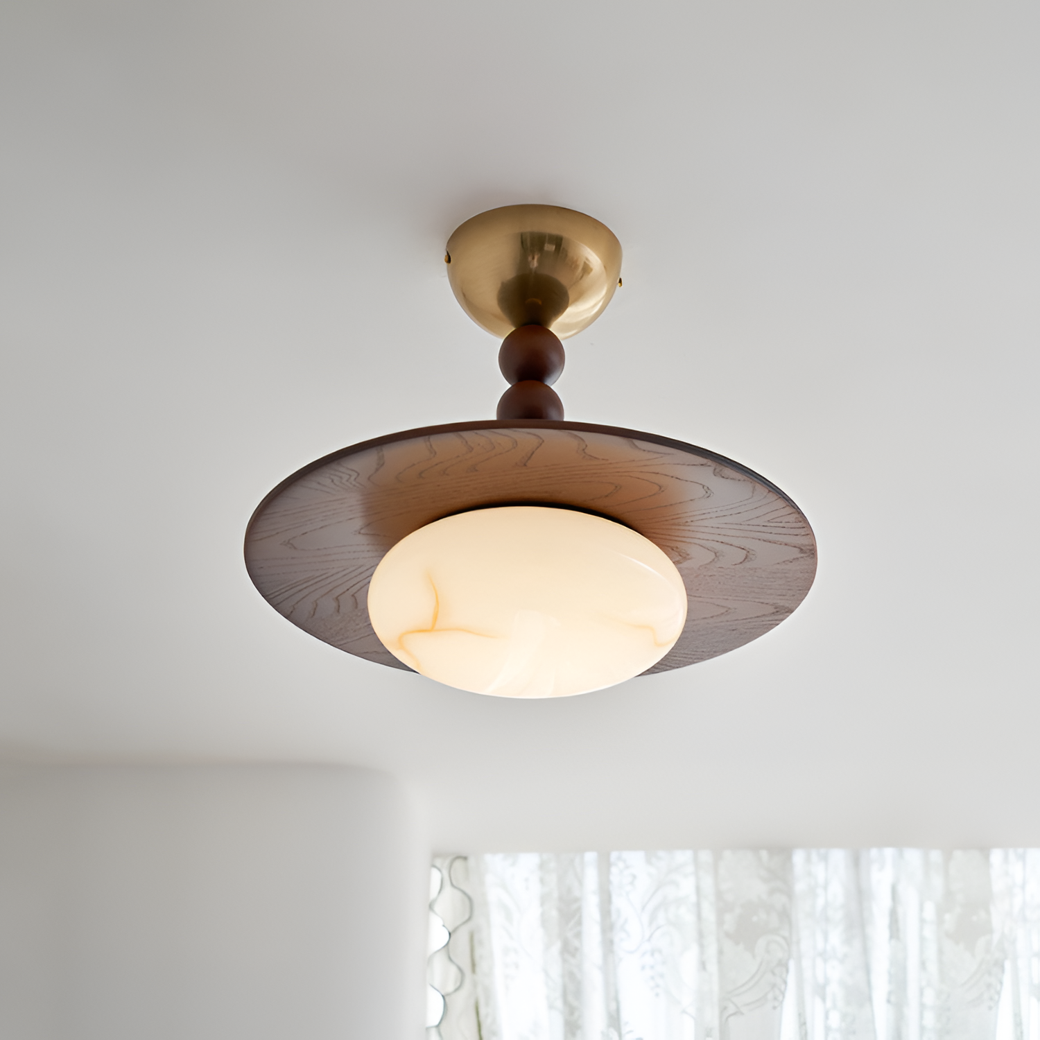 Skulpturel Alabast Loftlampe - Moderne