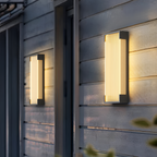 Rektangulær Solenergi Rillet Væglampe - Minimalistisk
