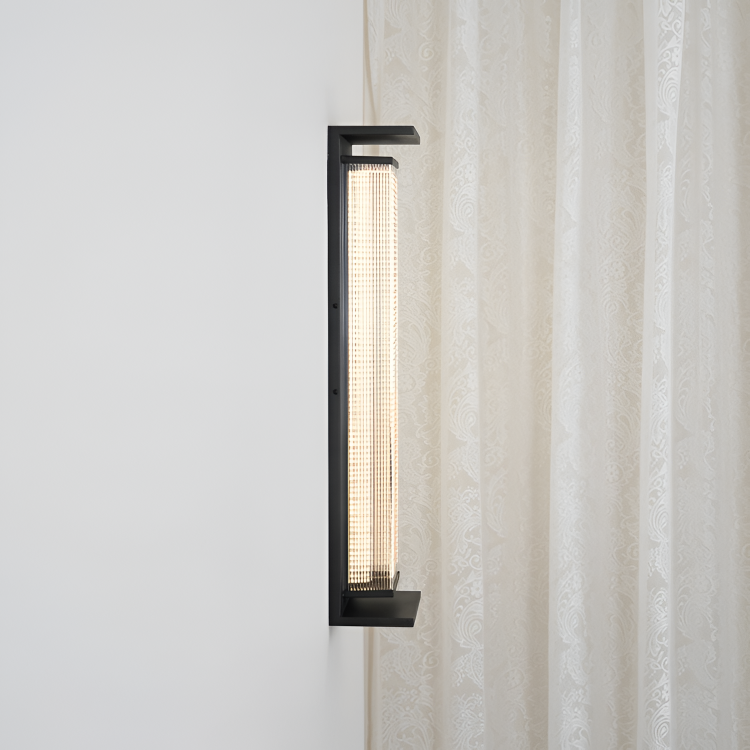Rillet Lineær Solenergi Væglampe - Minimalistisk