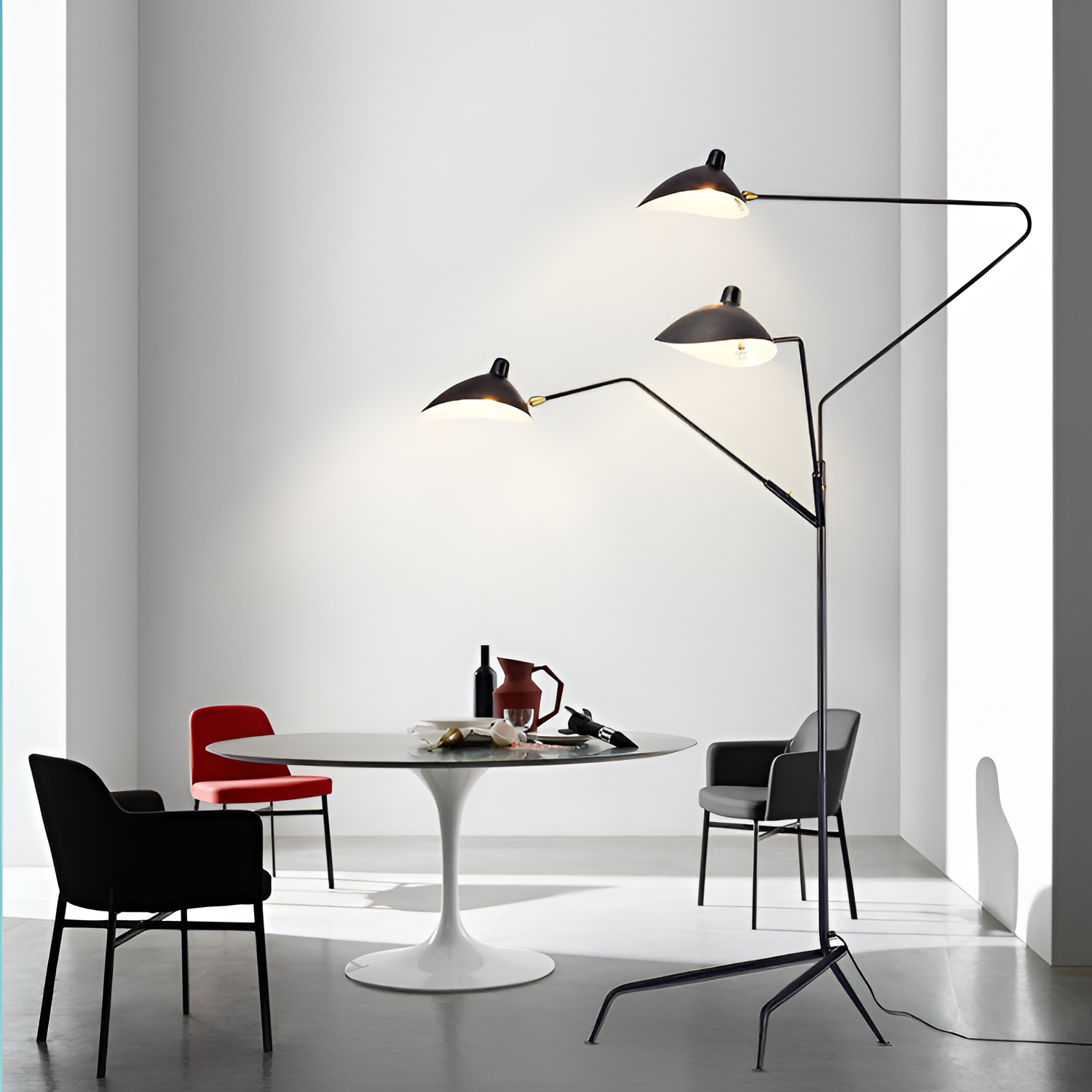 Industriel Minimalistisk Gulvlampe - Justerbar