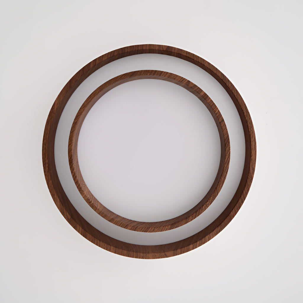Lagdelt Træ-Effekt Loftslampe - Minimalistisk