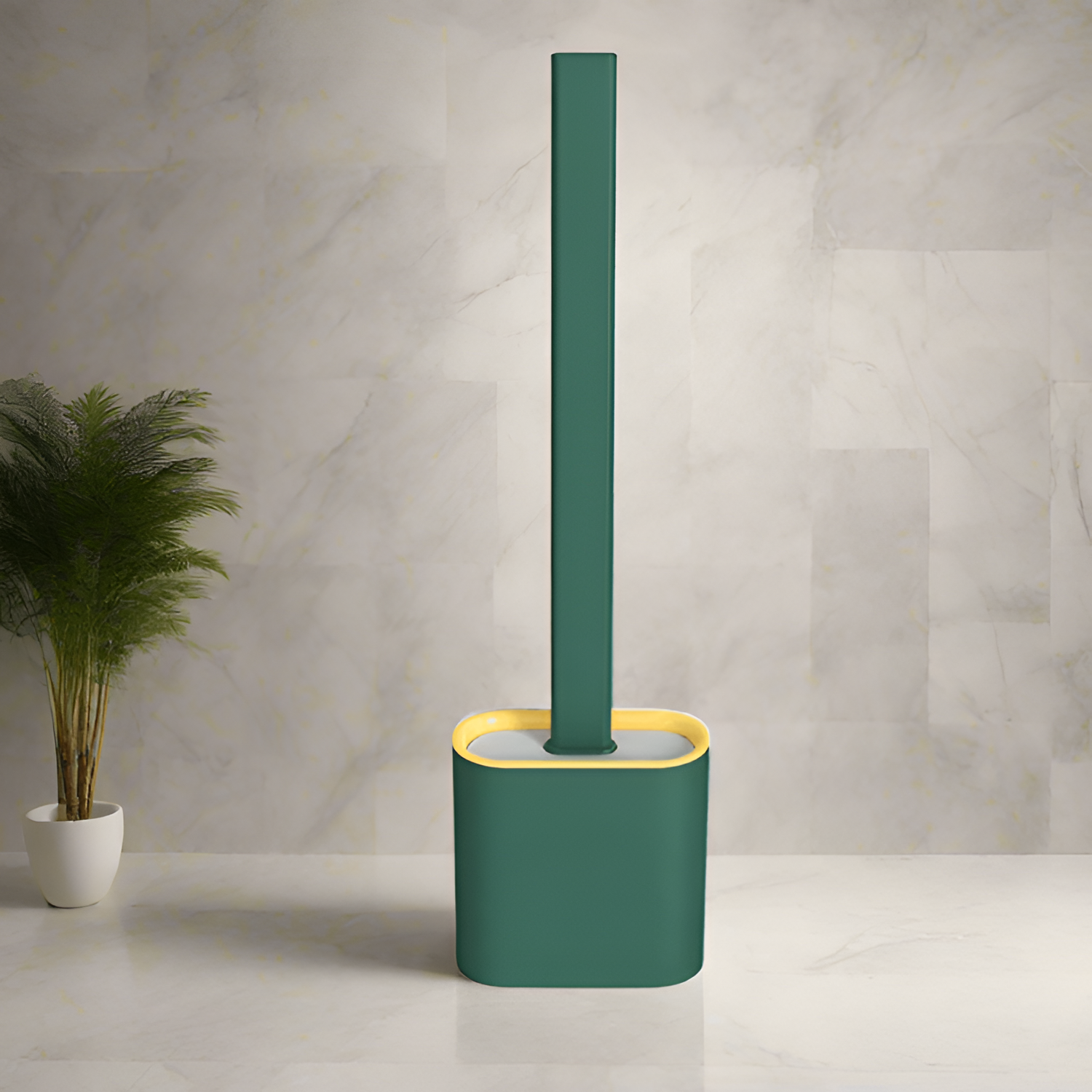 Minimalistisk Langskaftet Toiletbørste - Ensfarvet