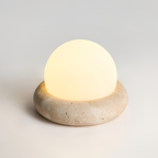 Skulpturel Travertin Bordlampe - Minimalistisk