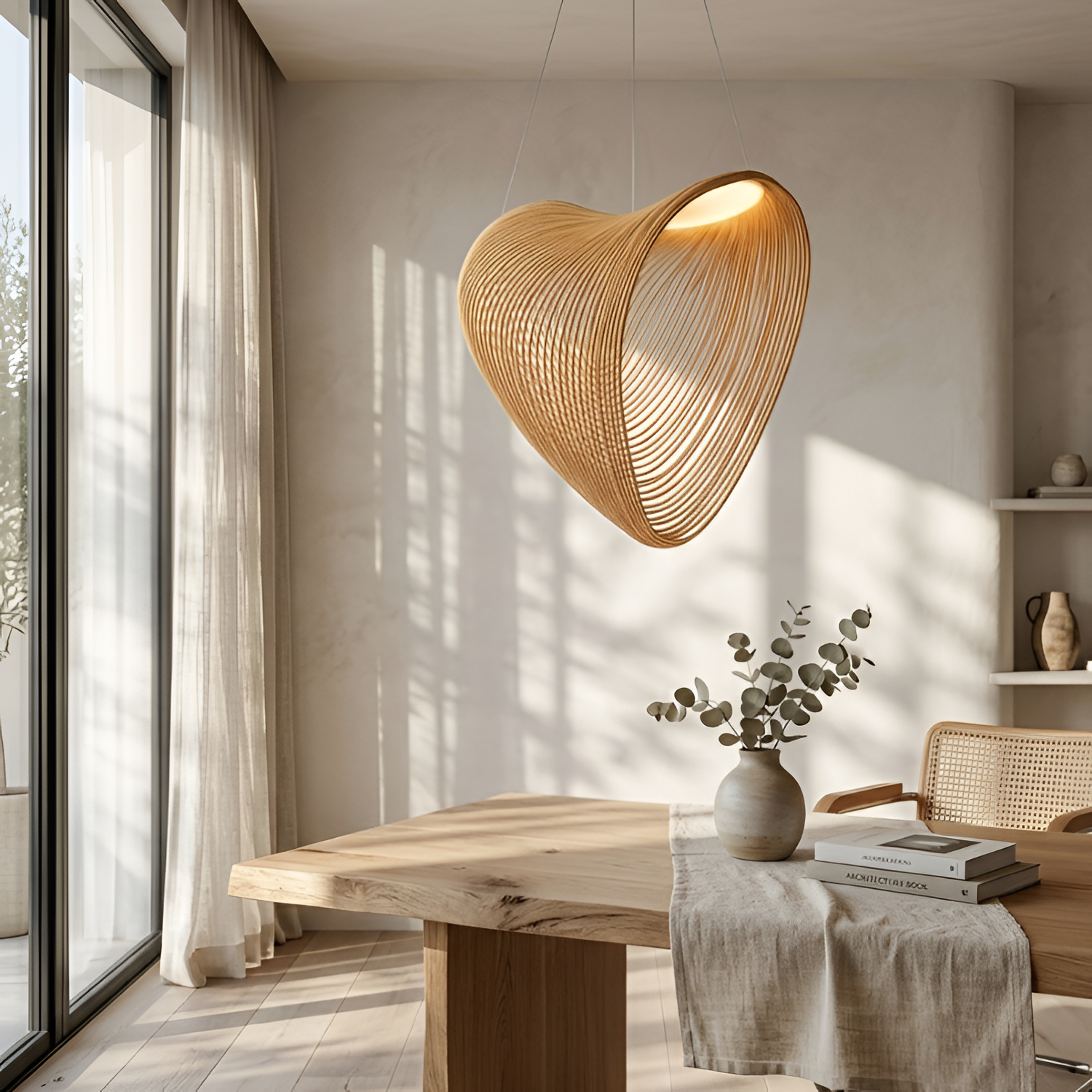 Moderne Pendellampe i Trædesign - Minimalistisk Indretning