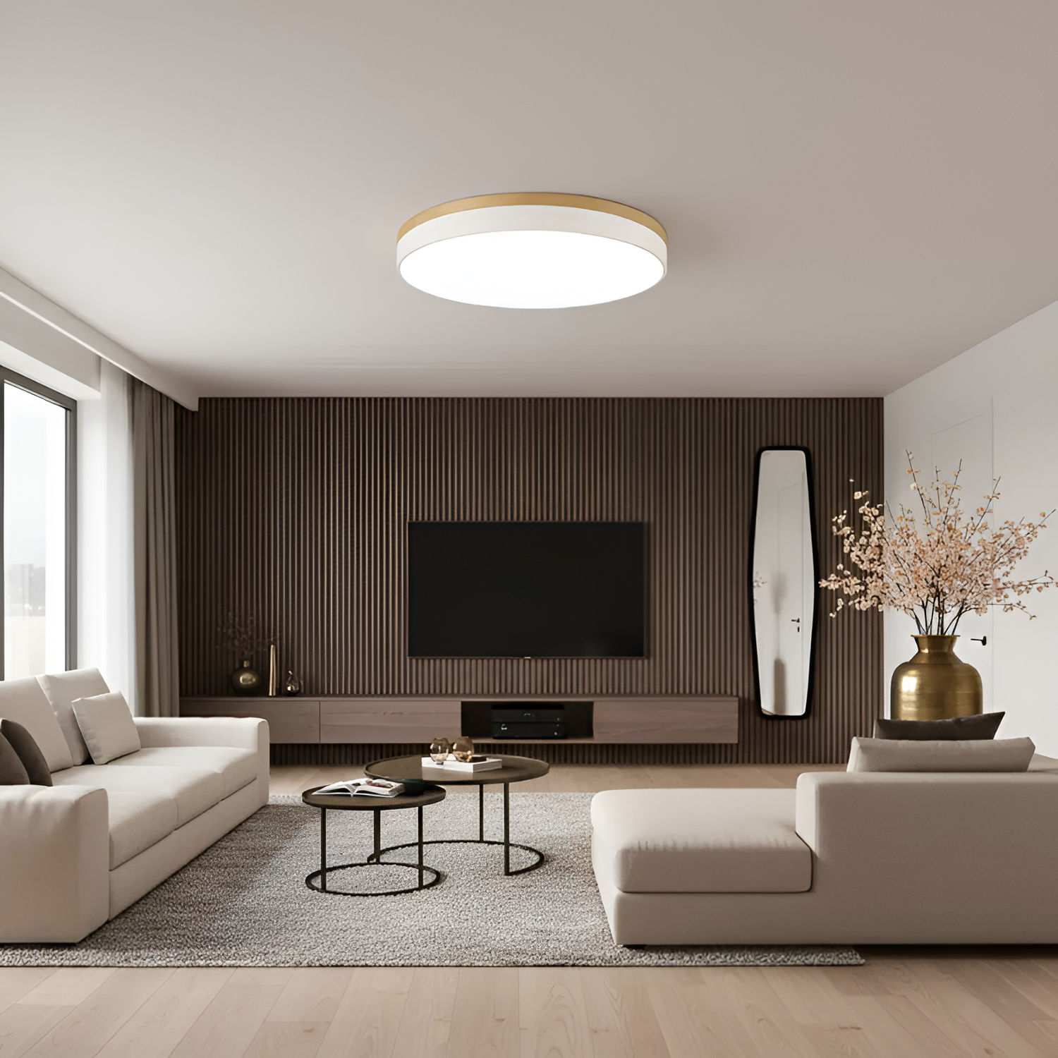 Skandinavisk Loftlampe med Træ - Moderne Hjemmebelysning