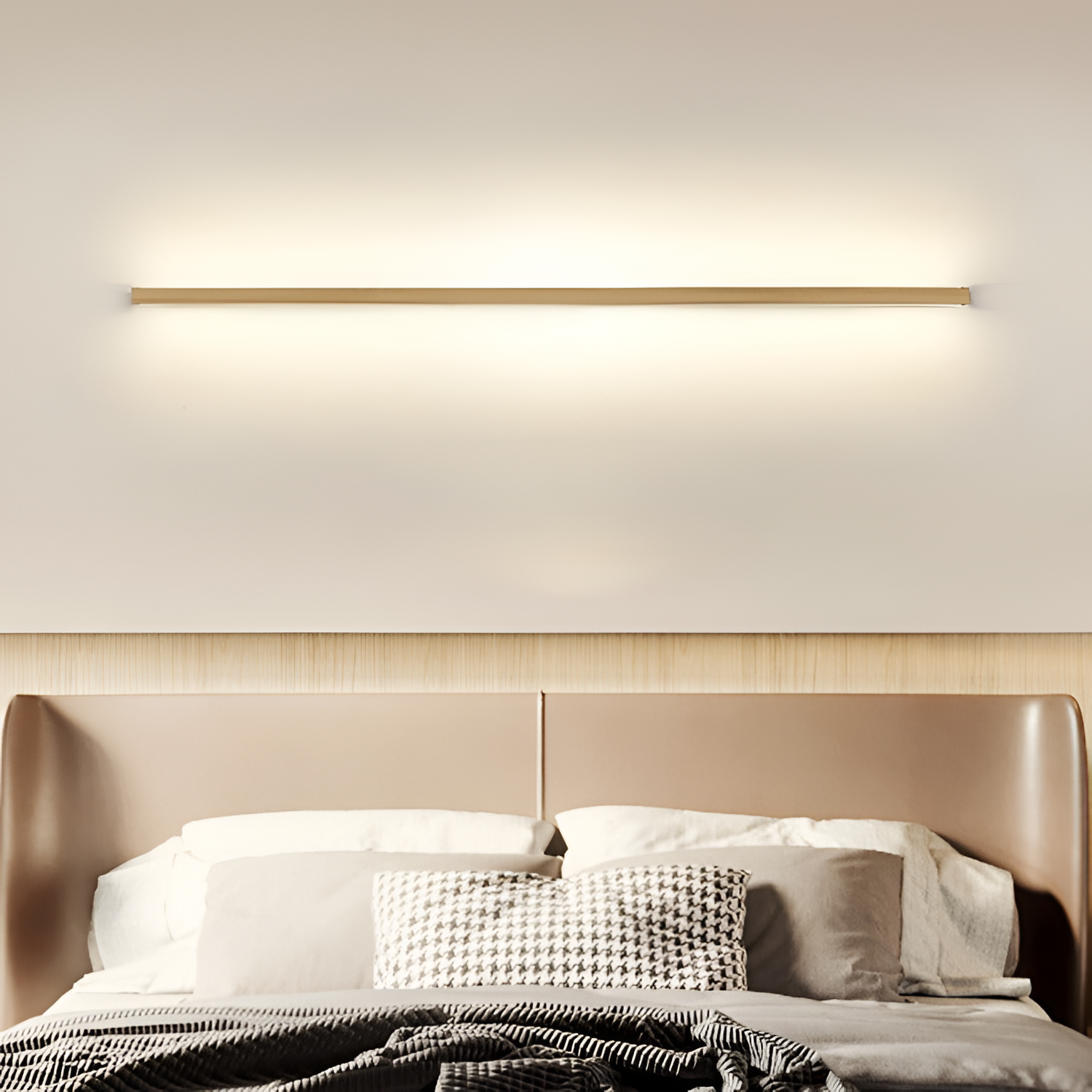 Væglampe i massivt træ med LED-lys - japansk stil