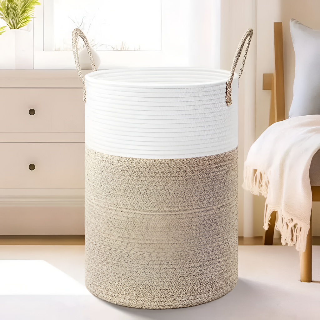 Tekstureret Minimalistisk Opbevaringskurv - Cylindrisk