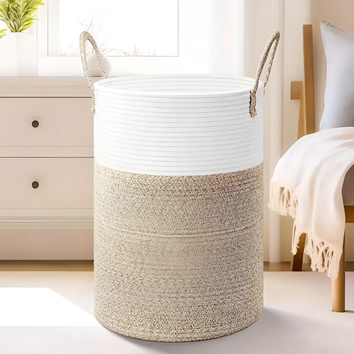 Tekstureret Minimalistisk Opbevaringskurv - Cylindrisk