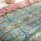 Jacquard Frynsesyet Sengedække - Floral