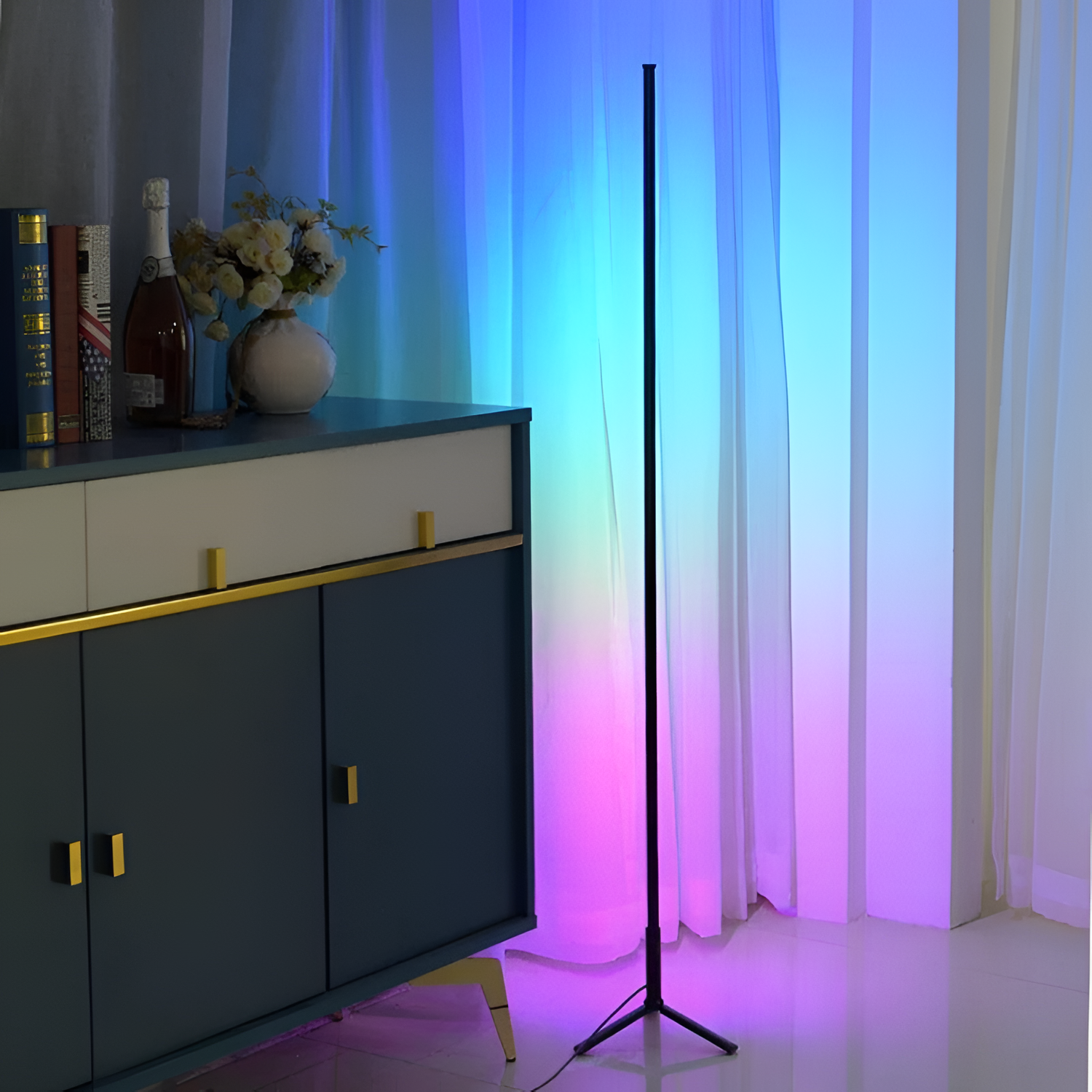 RGB Hjørne Gulvlampe - Moderne LED Ambient Rumbelysning