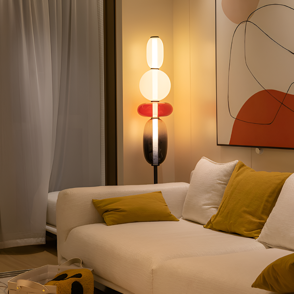 Stablet Geometrisk Glasgulvlampe - Moderne