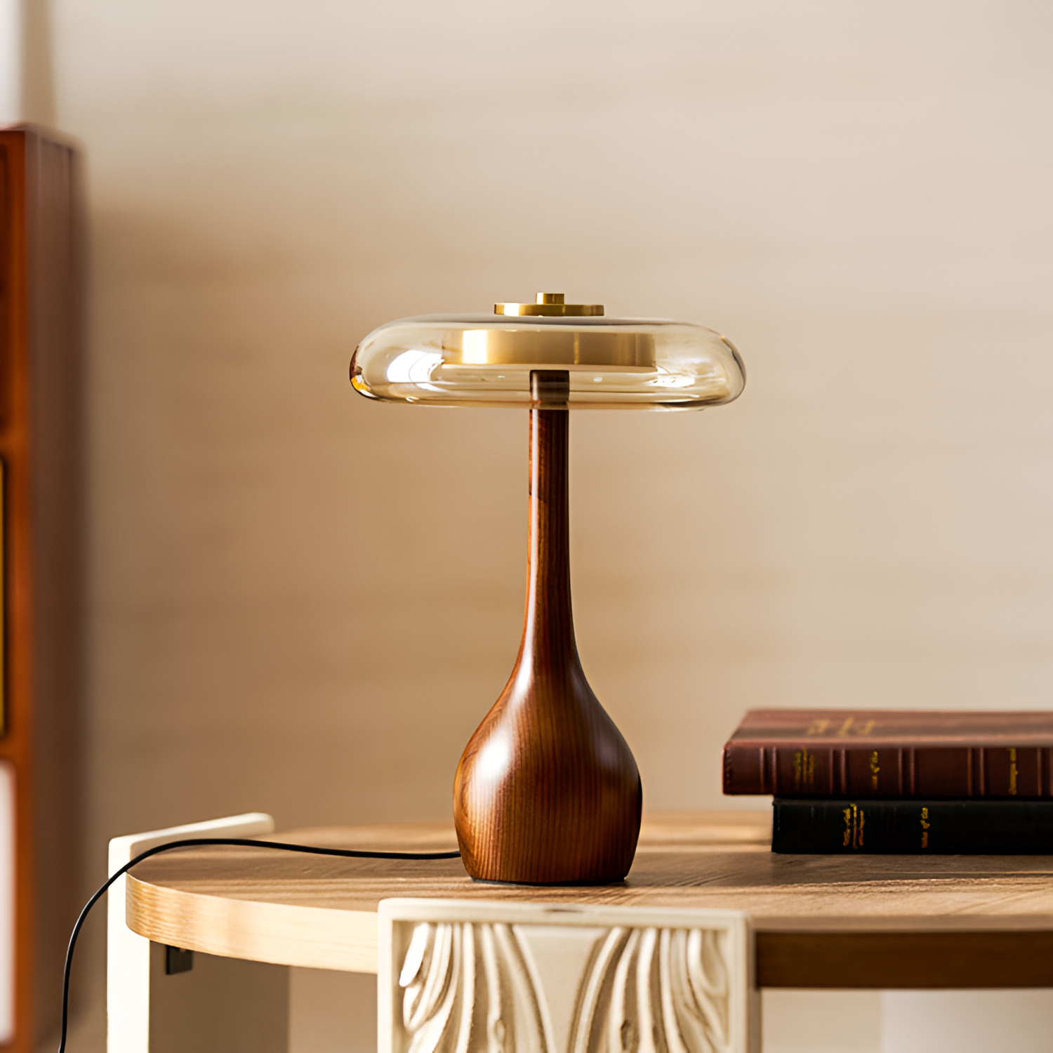 Mid-Century Mushroom Bordlampe - Dæmpbar