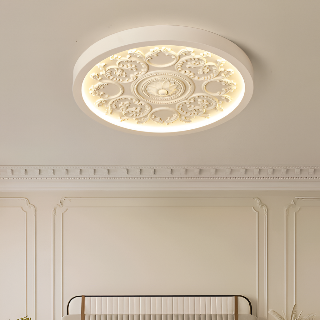Udskåret loftlampe i akrylharpiks til indbygning – minimalistisk