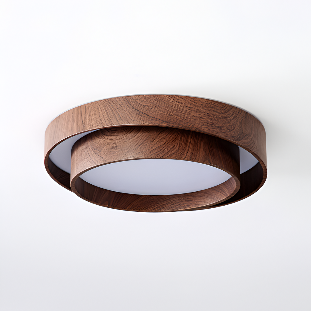 Lagdelt Træ-Effekt Loftslampe - Minimalistisk