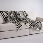 Geometrisk Mønstret Plaid - Vendbar