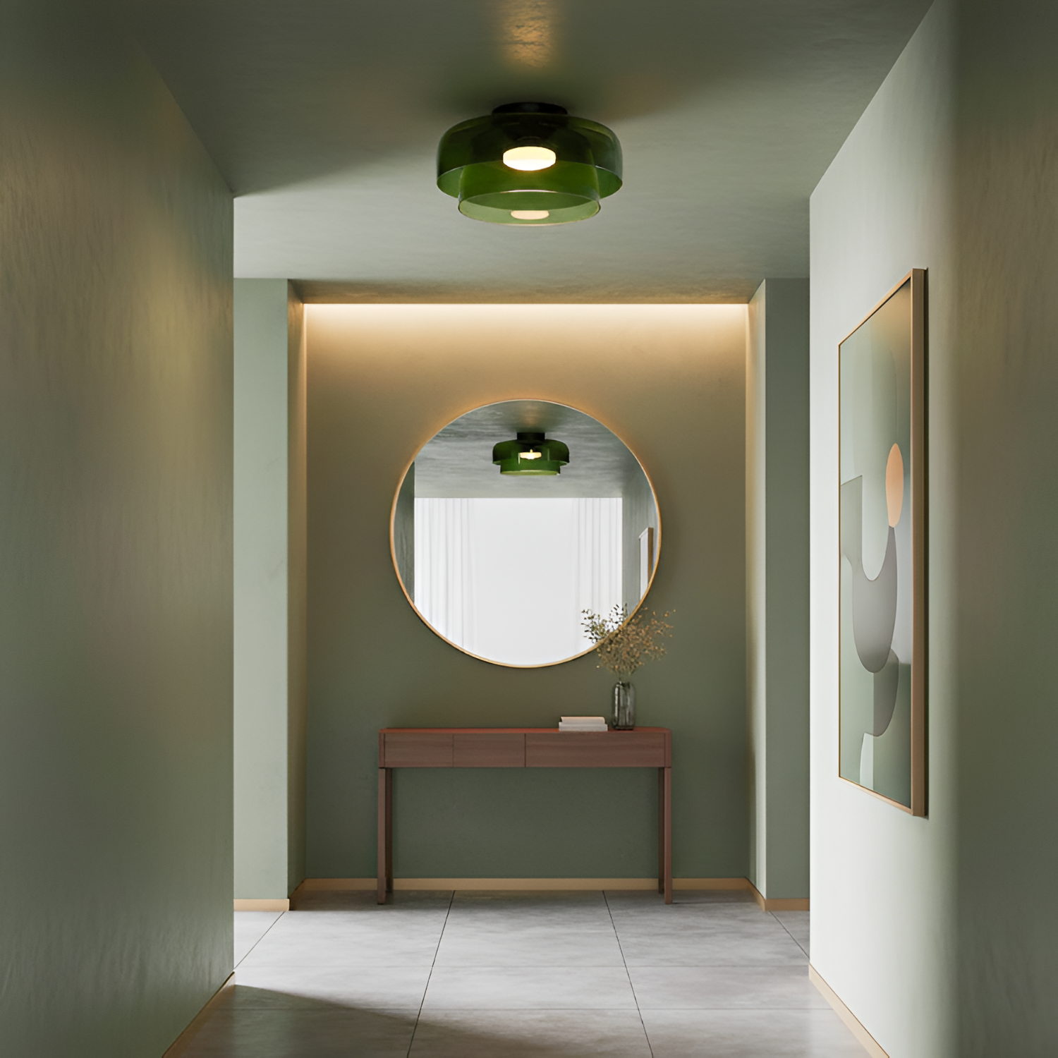 Flerlaget Transparent Glasloftlampe - Minimalistisk