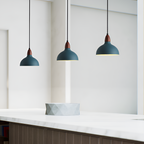 Petroleum Blå Oak Pendel - Moderne Køkkenlampe