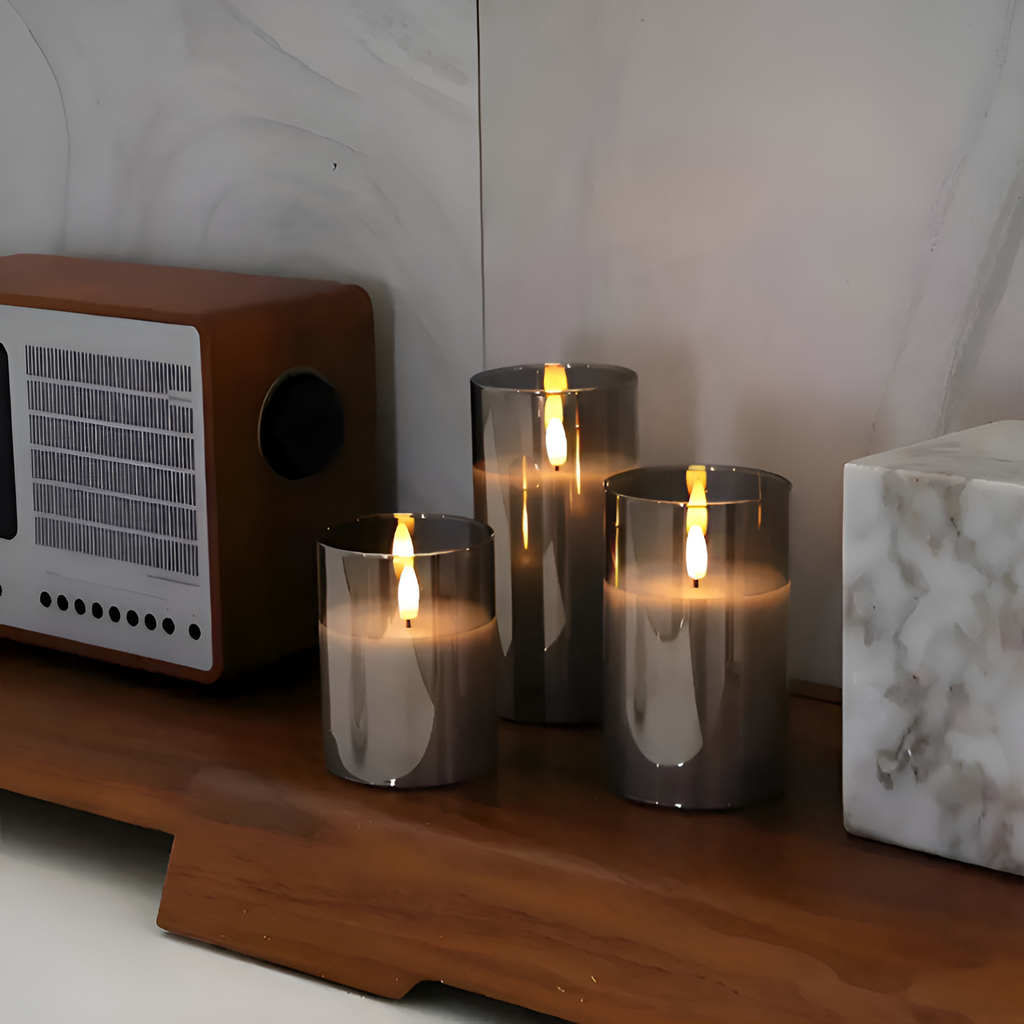 Minimalistisk Flameless LED-lysæt - Cylindrisk
