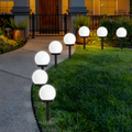Rund LED-solcellelampe – Energieffektiv udendørs havedekoration