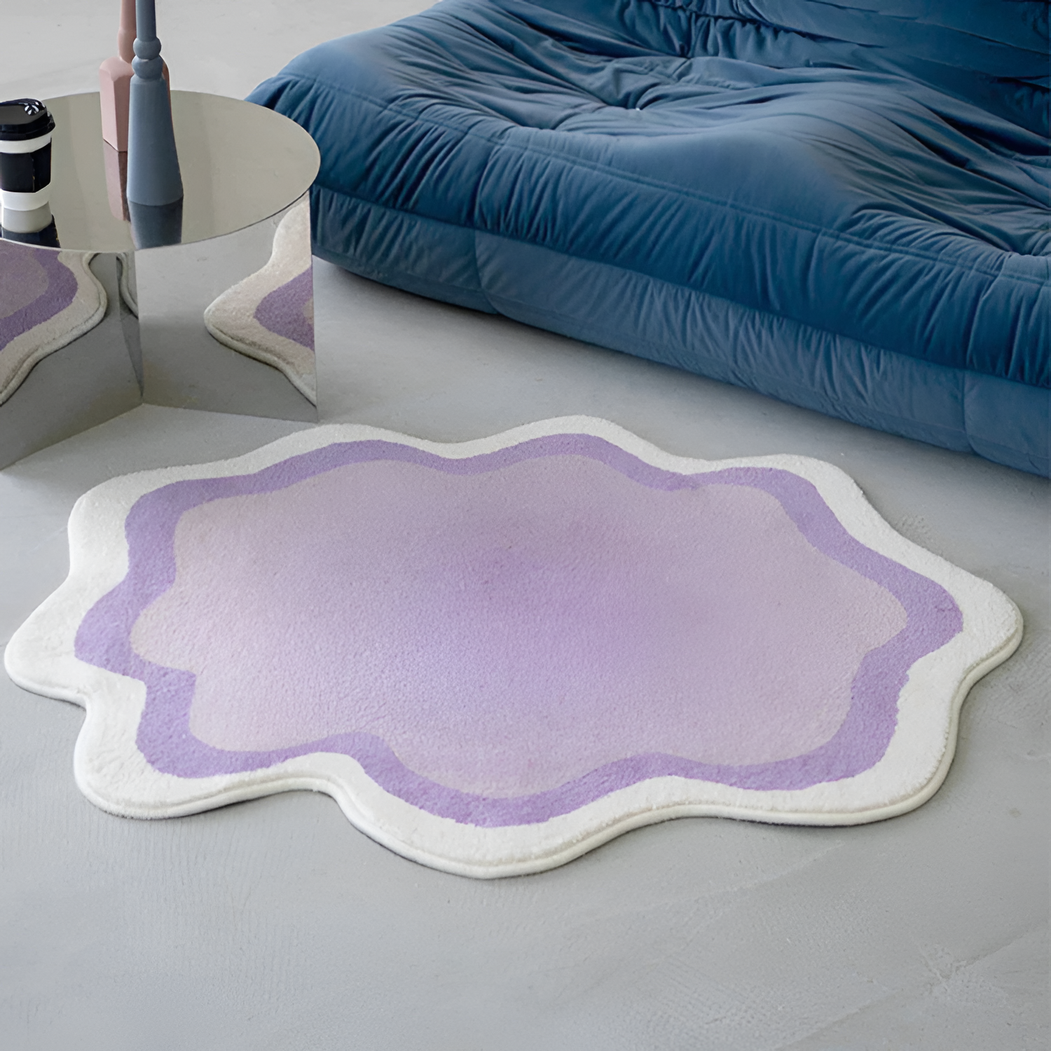 Pastel Gradient Cloud Rug - Irregulært Gulvdekor