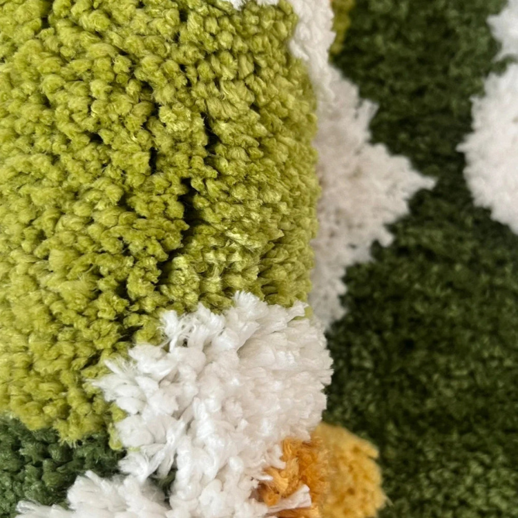 Tuftet Tæppe Med Blomstermotiv – Skridsikkert