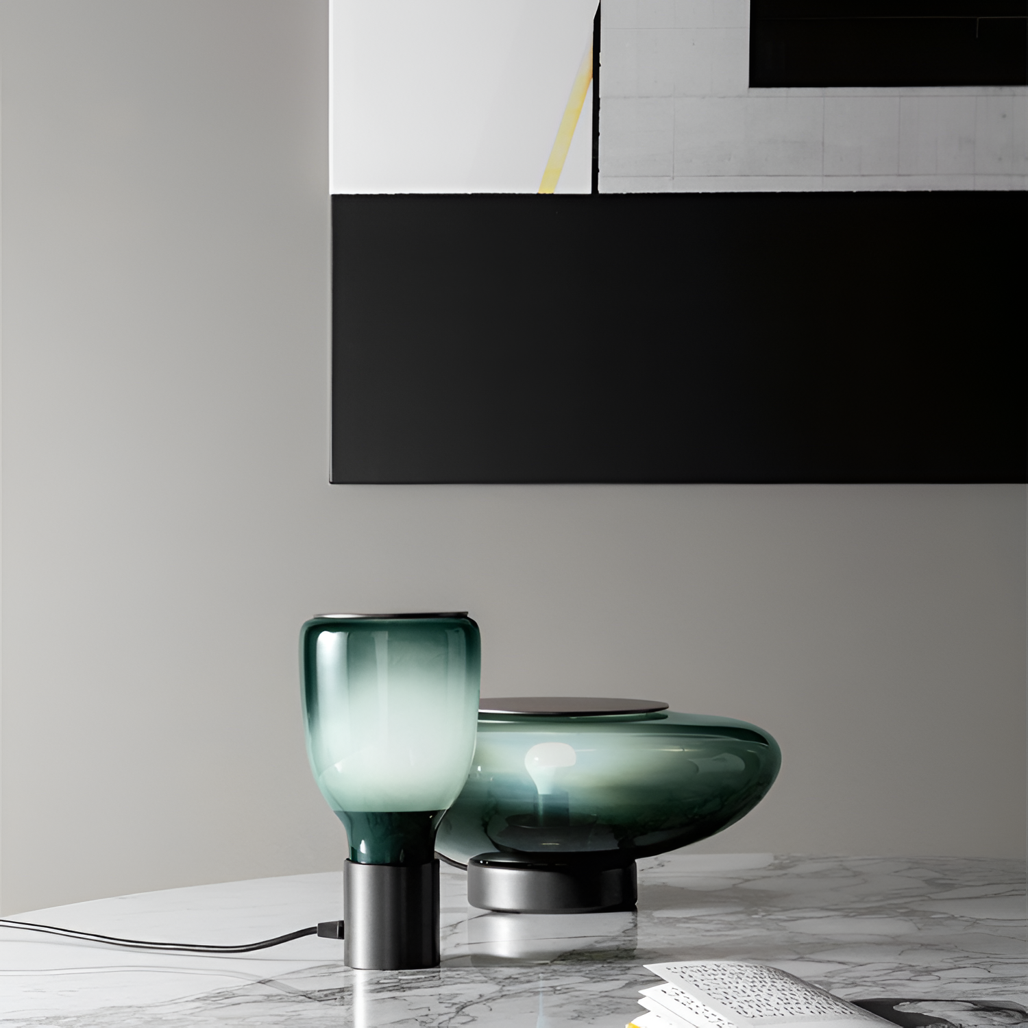 Minimalistisk Abstrakt Glasbordlampe - Moderne