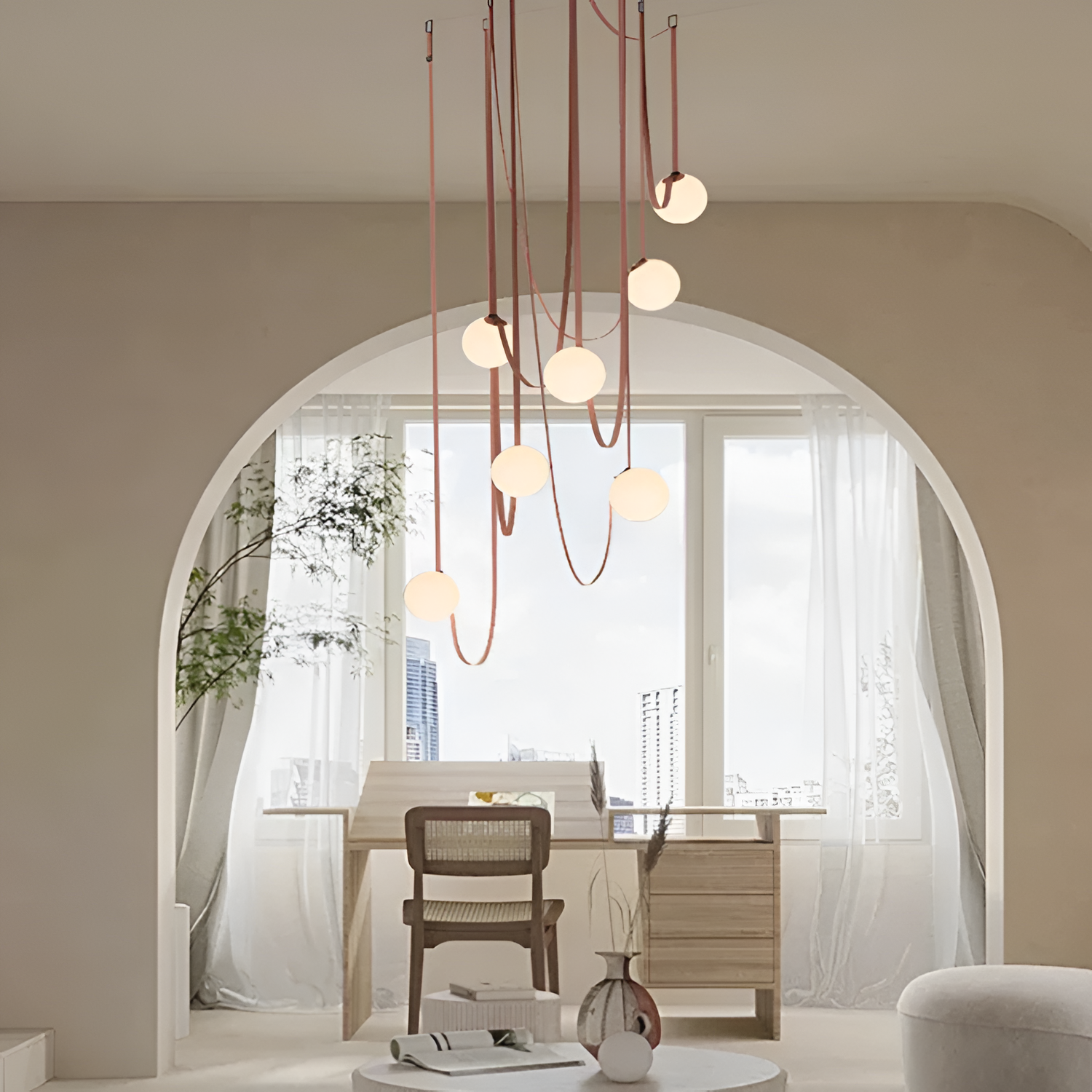 Italiensk-inspireret pendel med draperet design