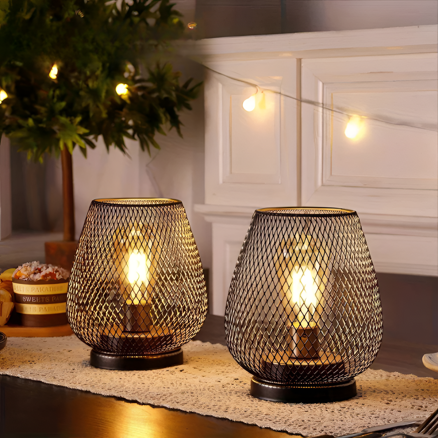 Industriel Bordlampe I Netdesign – Trådløs