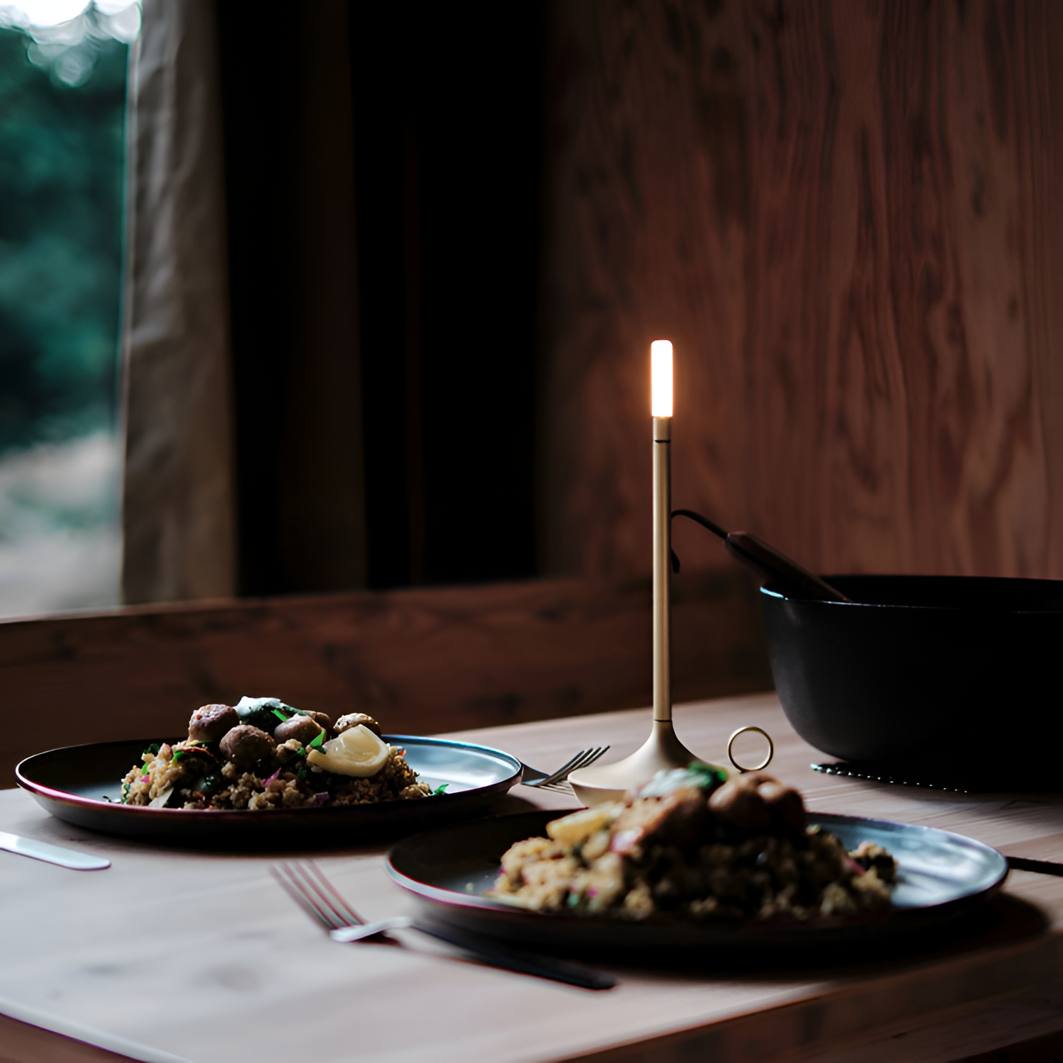 Bærbar Cylindrisk Bordlampe - Trådløst Led-Natlys