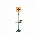 Antik floral gulvlampe - Med bordbakke