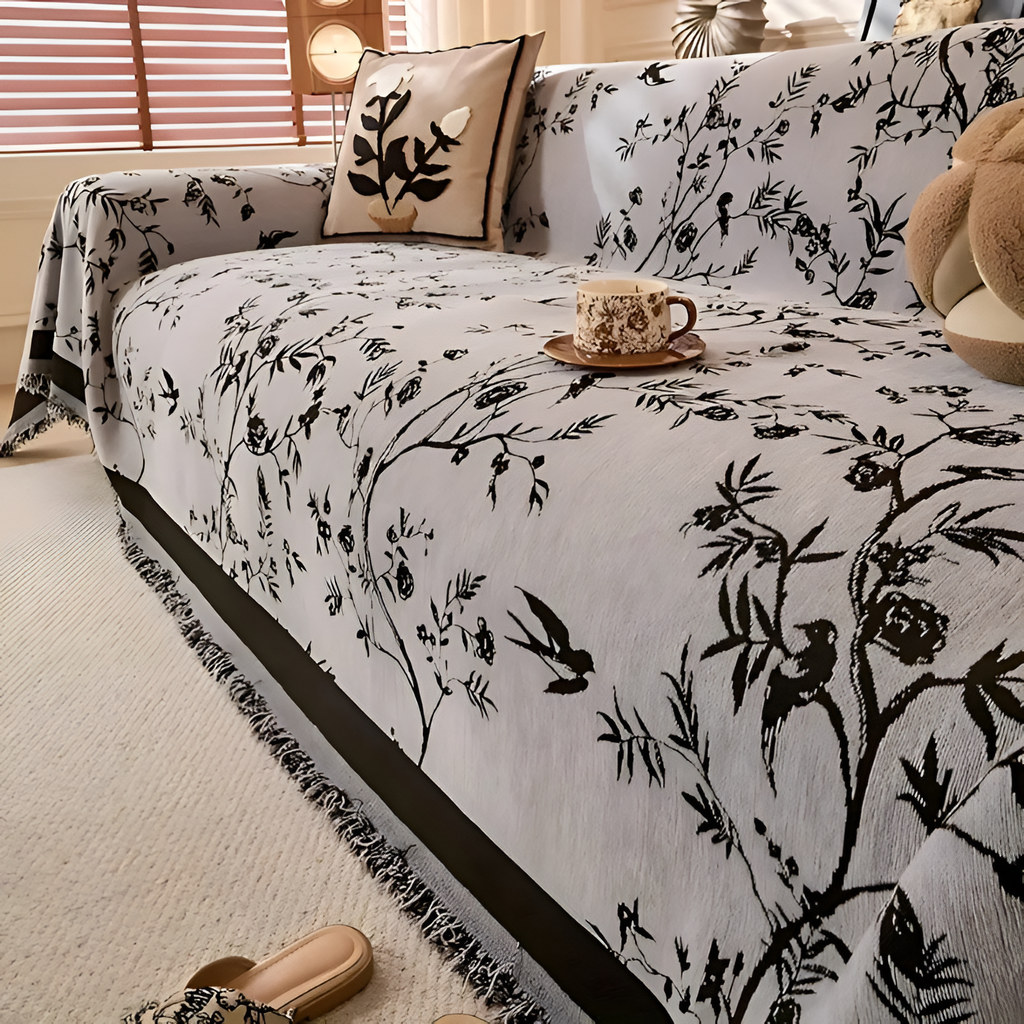 Sofatæppe Med Blomstermønster - Blomster