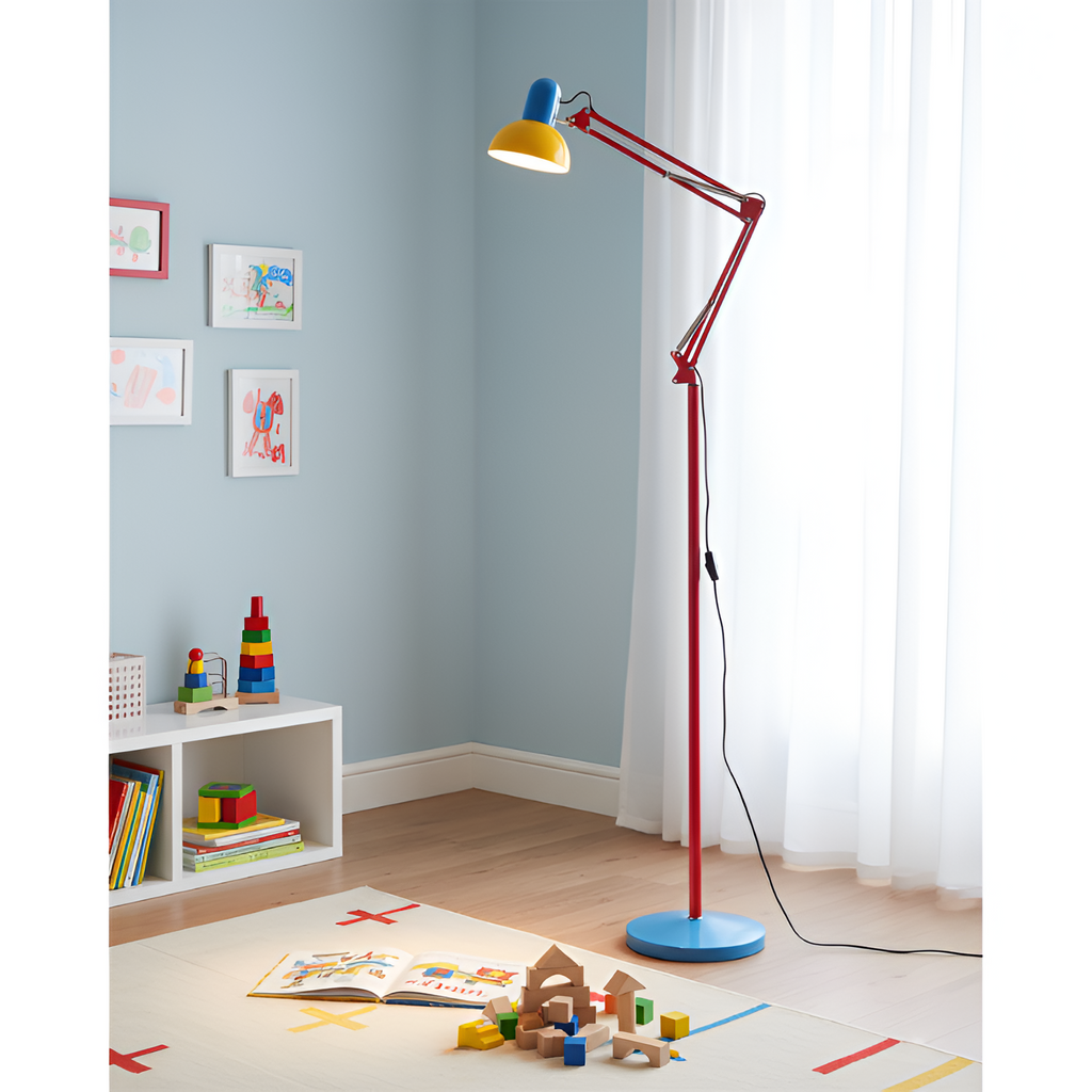 Memphis Industrial gulvlampe med flere arme – justerbar