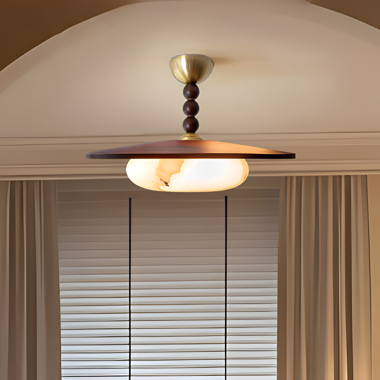Skulpturel Alabast Loftlampe - Moderne