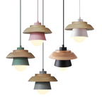 Nordic Pendellampe i Træ - Moderne Macaron Loftslampe