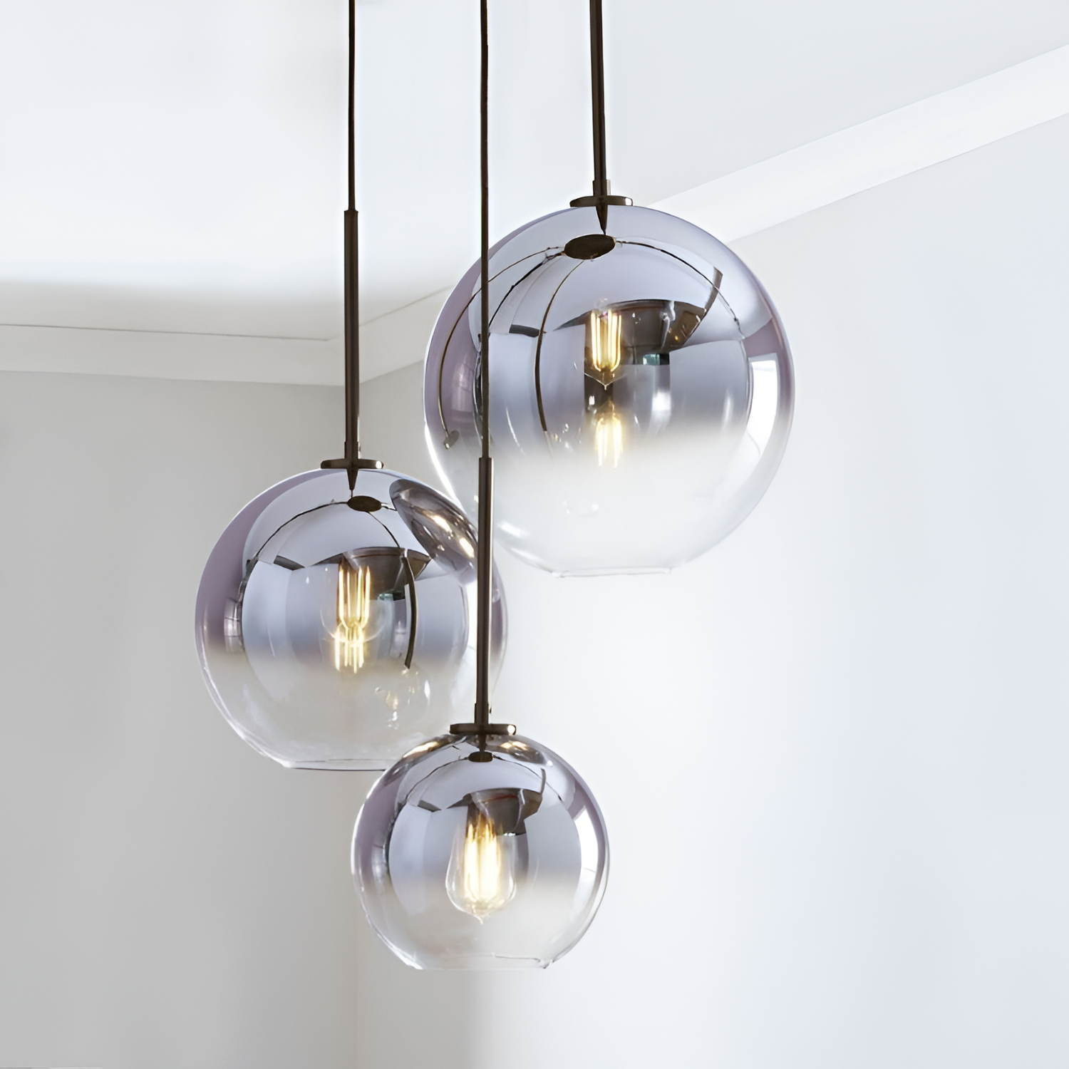 Moderne Pendellampe med Ombre-glas - Kugleloftslampe