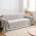 Geometrisk Frynse Sofa Tæppe - Vævet