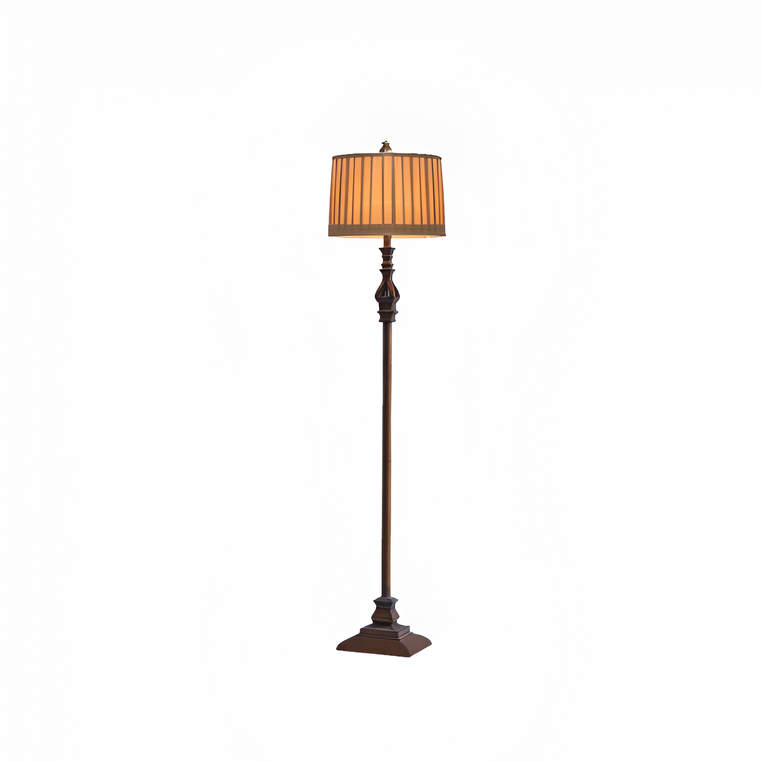 Traditionel Udsmykket Gulvlampe - Udskåret Detalje