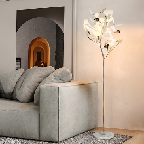 Blomstrende Træ Gulvlampe - Minimalistisk