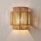 Væglampe med rattan-håndtag – LED-væglampe