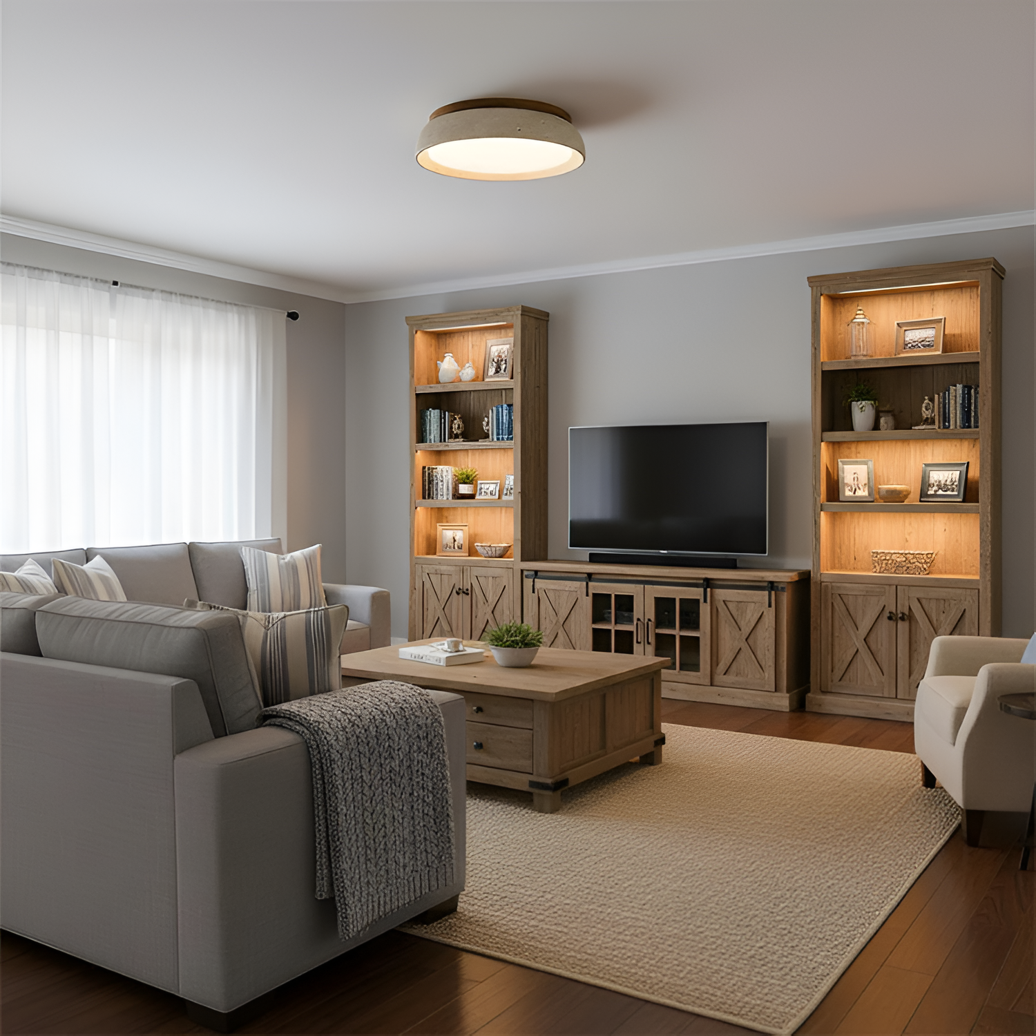 Travertine Minimalistisk Loftlampe - Dæmpbar