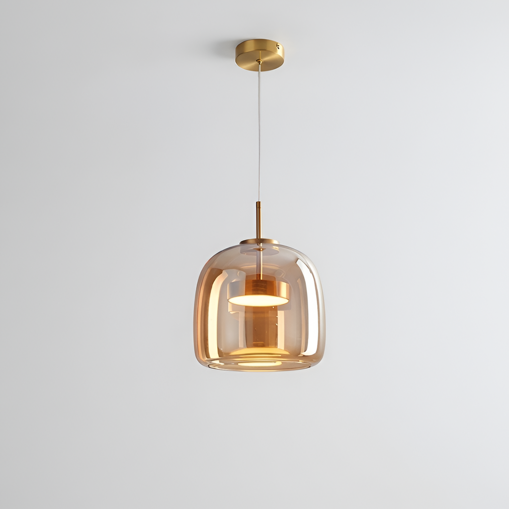 Cognac Glas Pendel - Rund Hængelampe