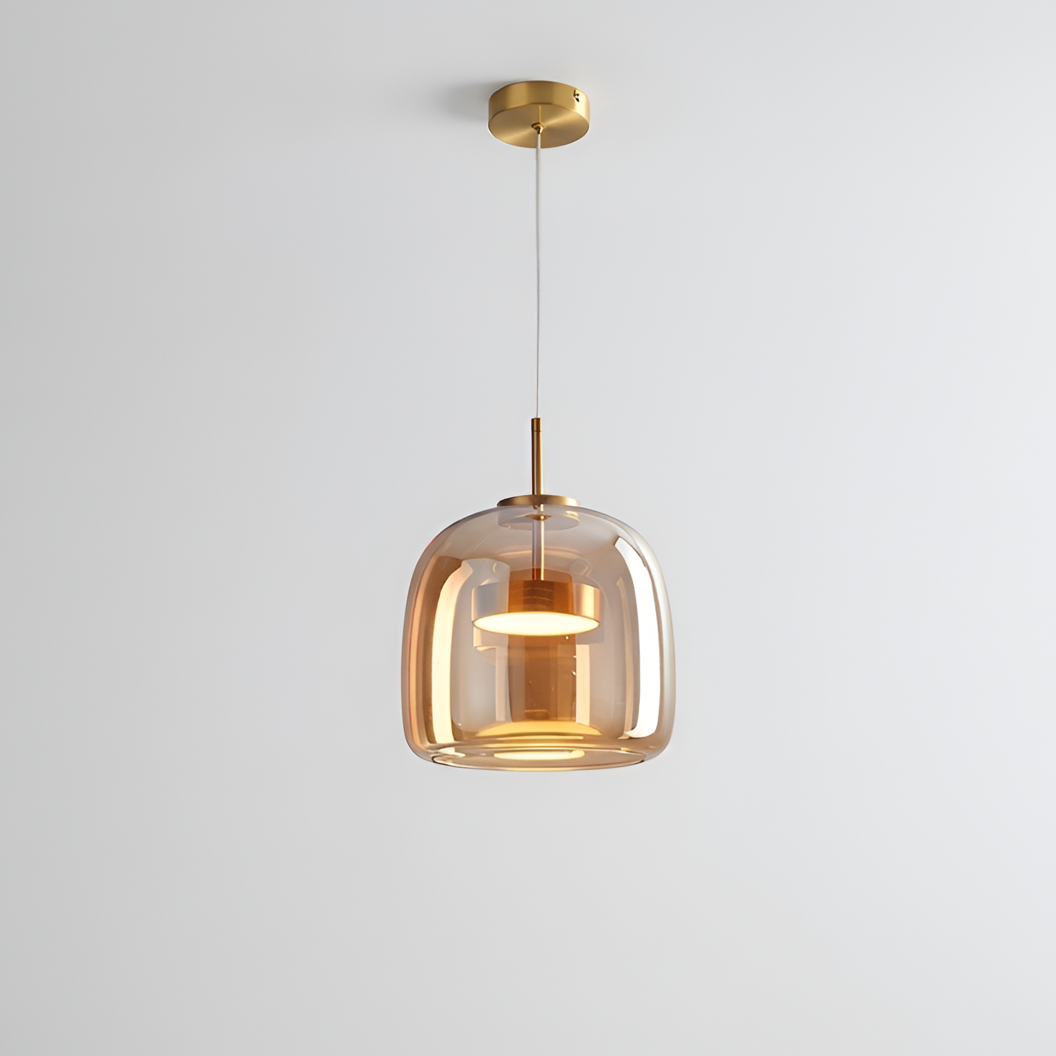 Cognac Glas Pendel - Rund Hængelampe